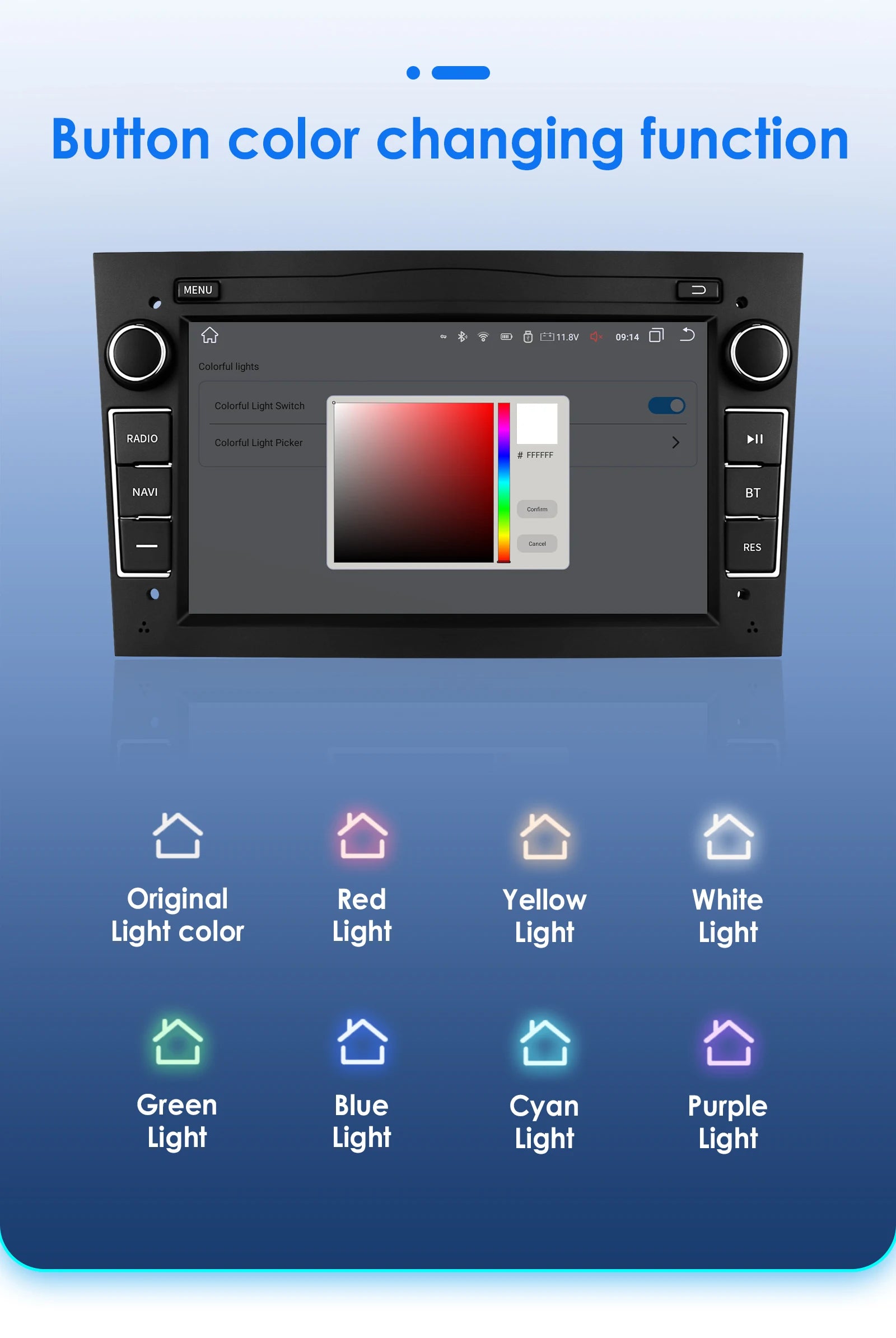 HIZPO 7-Inch Android Car Radio with CarPlay for Opel