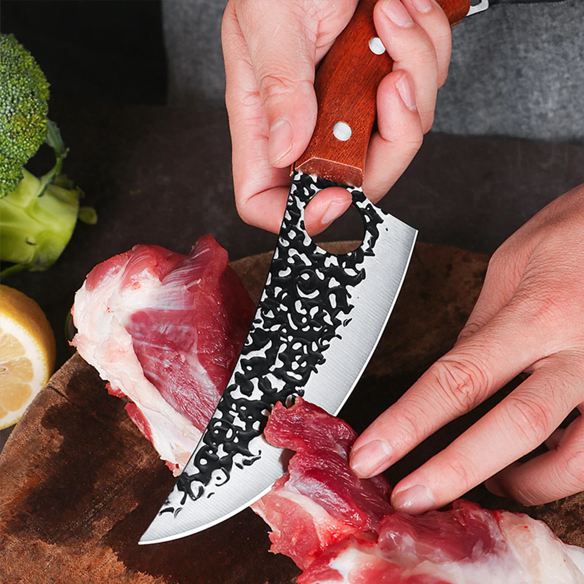Handmade Forged Kitchen Knife Butcher Knife Boning Knives Meat Cleaver Vegetables Cutter Professional Household Chef Cook Knife