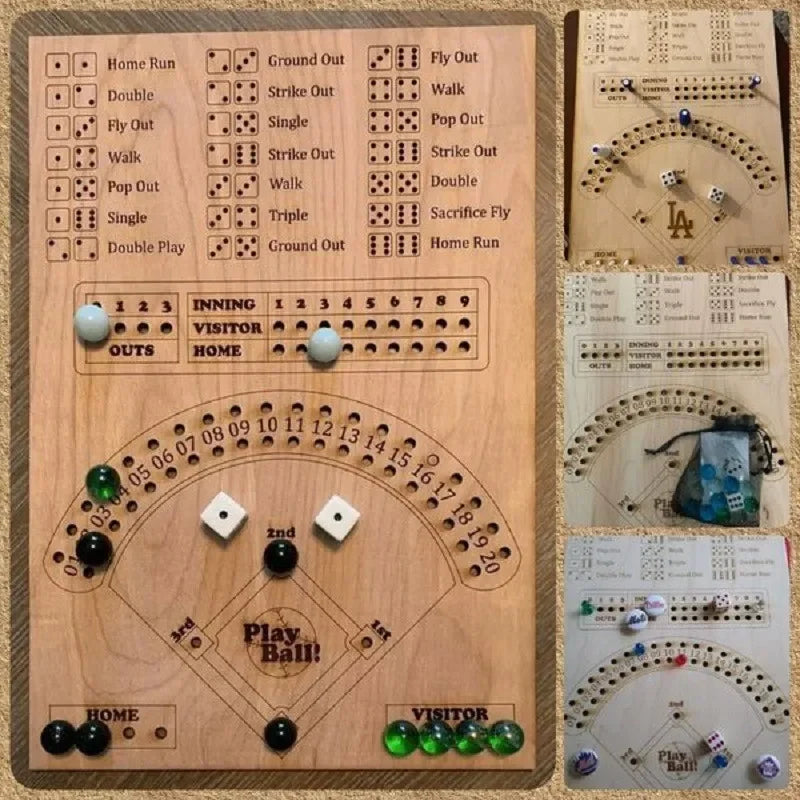 Wooden Baseball Dice Board Game - Set Options