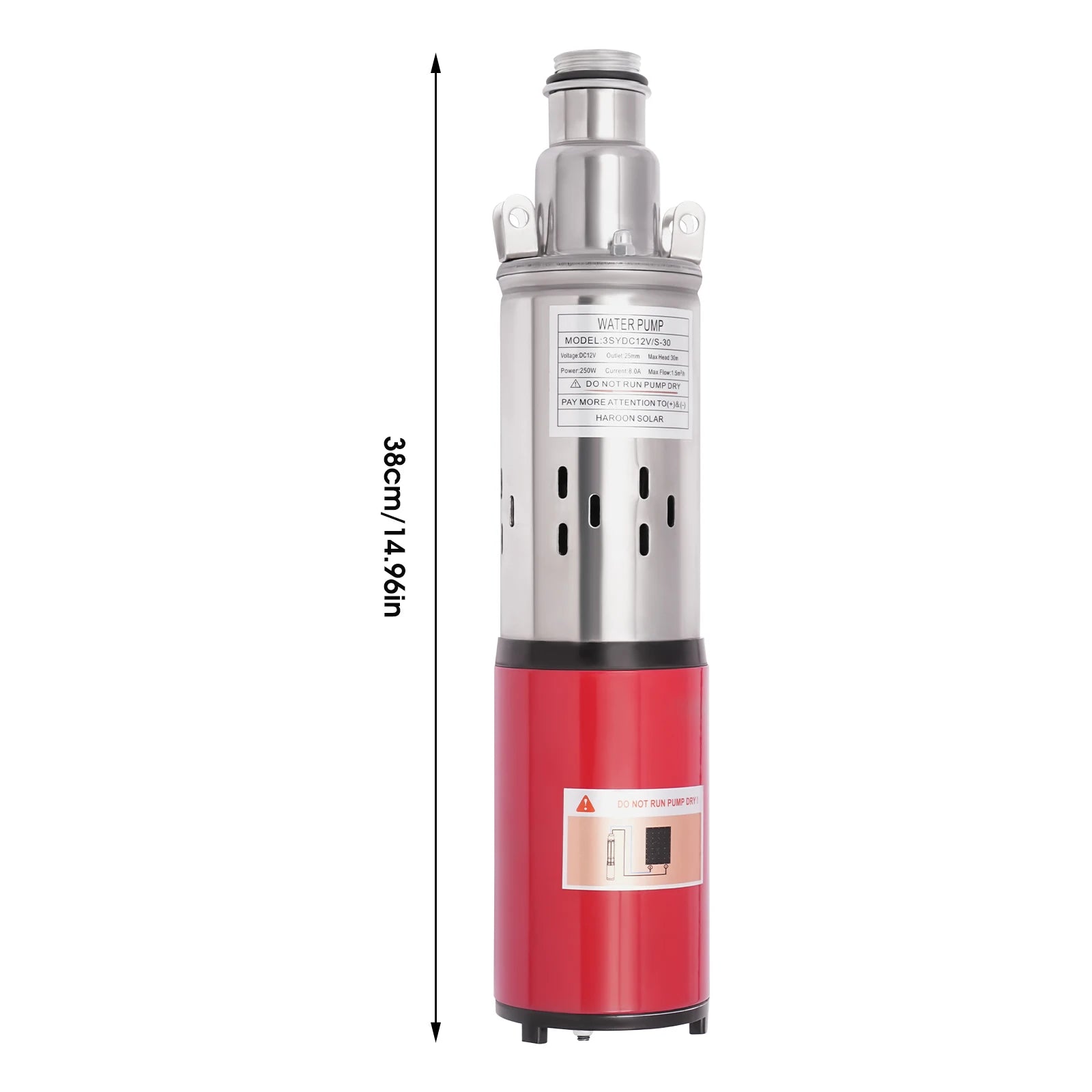 12V 180W Submersible Deep Well Pump for Irrigation 396GPH