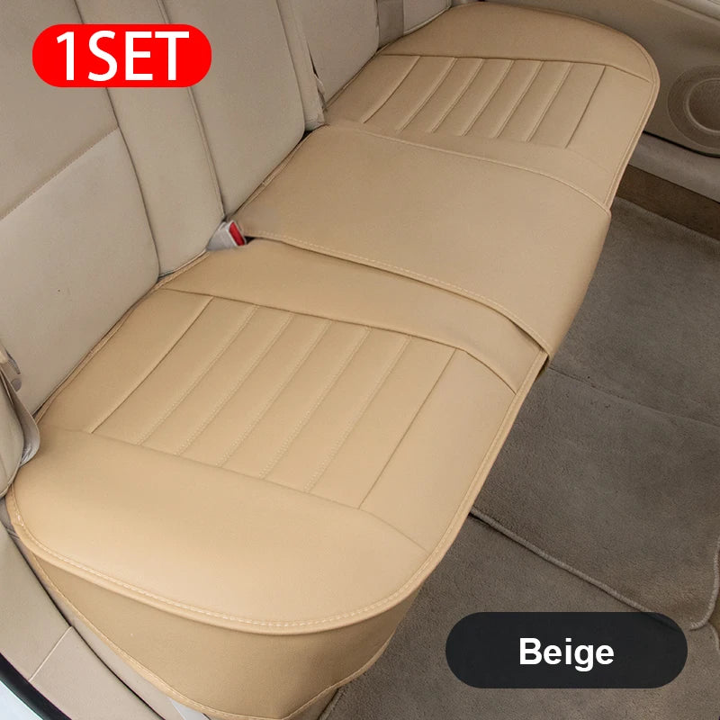 SEAMETAL 1Pc Beige Car Seat Cover Thicken Vehicle Seat Cushion Luxury Full-Wrapped Chair Protector Universal for Most Car Models