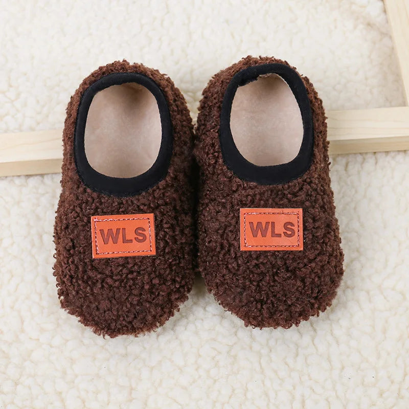 Autumn Winter Baby Slippers with Plush Anti‑Slip Comfort