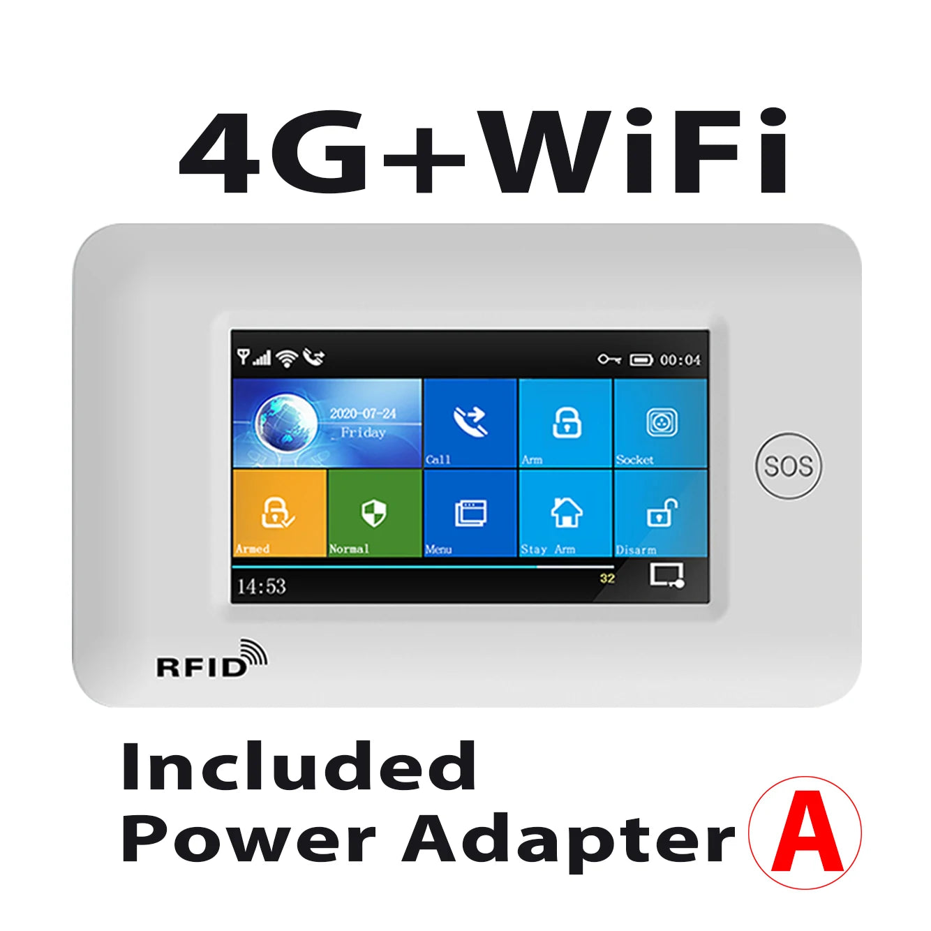 433MHz Touch Screen Wireless 2G 4G WIFI GSM RFID Card Burglar Alarm System Smart Home Security DIY Alarm TUYA Smart Life