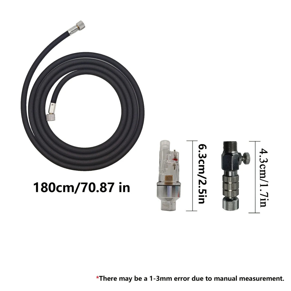 Airbrush Hose and Connector Accessory Set, 1.8 m