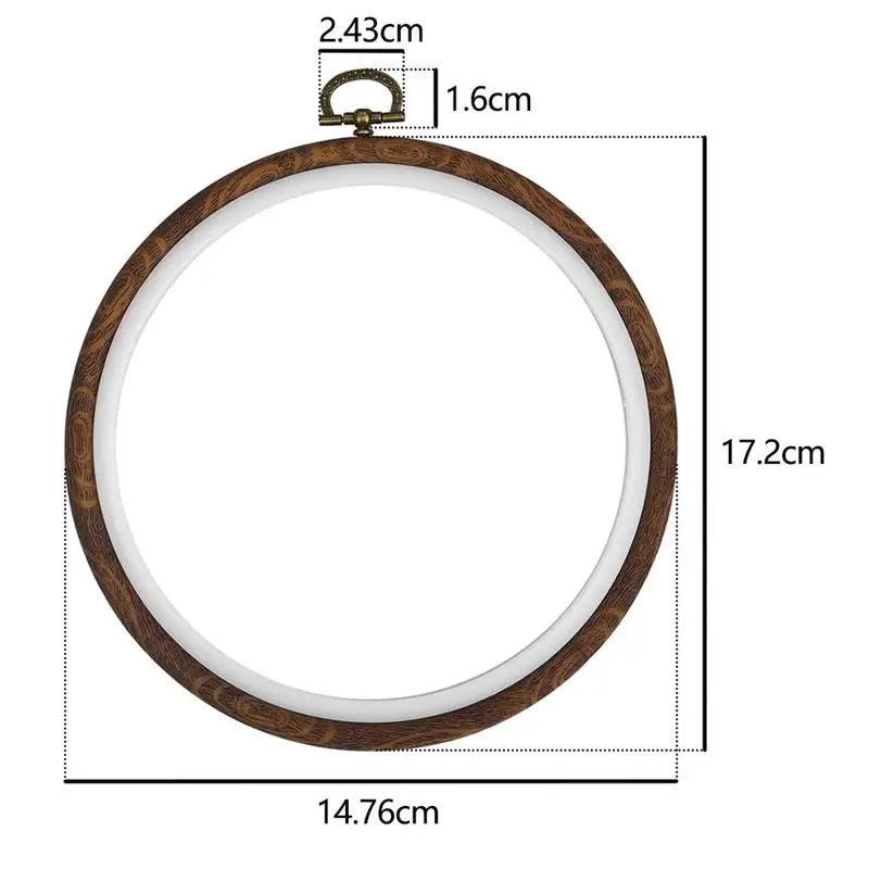 10-Piece Plastic Embroidery Hoop Set, Imitation Wood