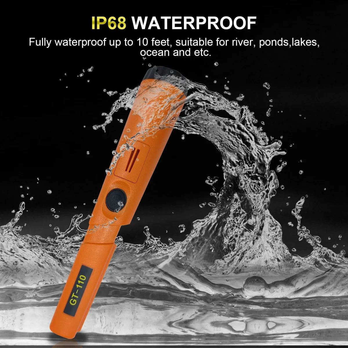 Treasure Hunter GT110 Handheld Metal Detector Pinpointer Probe Anti-scratch Pinpointing Waterproof 360 Degree Scan