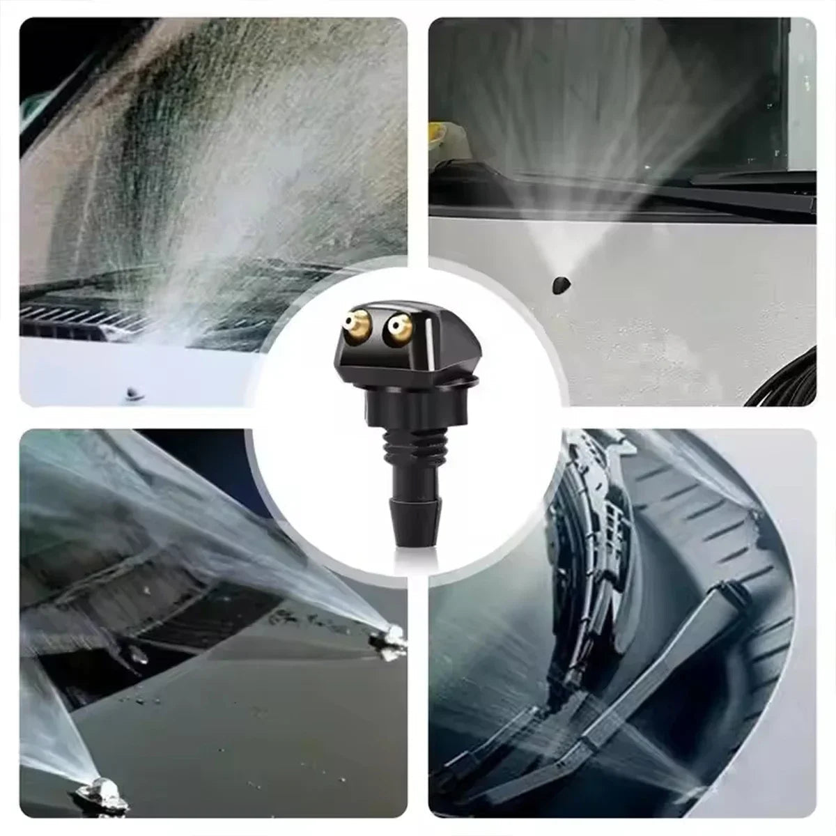 Car Windshield Wiper Washer Spray Nozzle Fits Most Car Models Car Dual Holes Windshield Washer Nozzle Water Spray