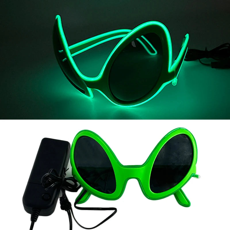 LED Luminous Futurist Cyberpunk Glasses LED Light Up Glasses cool cyberpunk glasses for man women cospaly supplies
