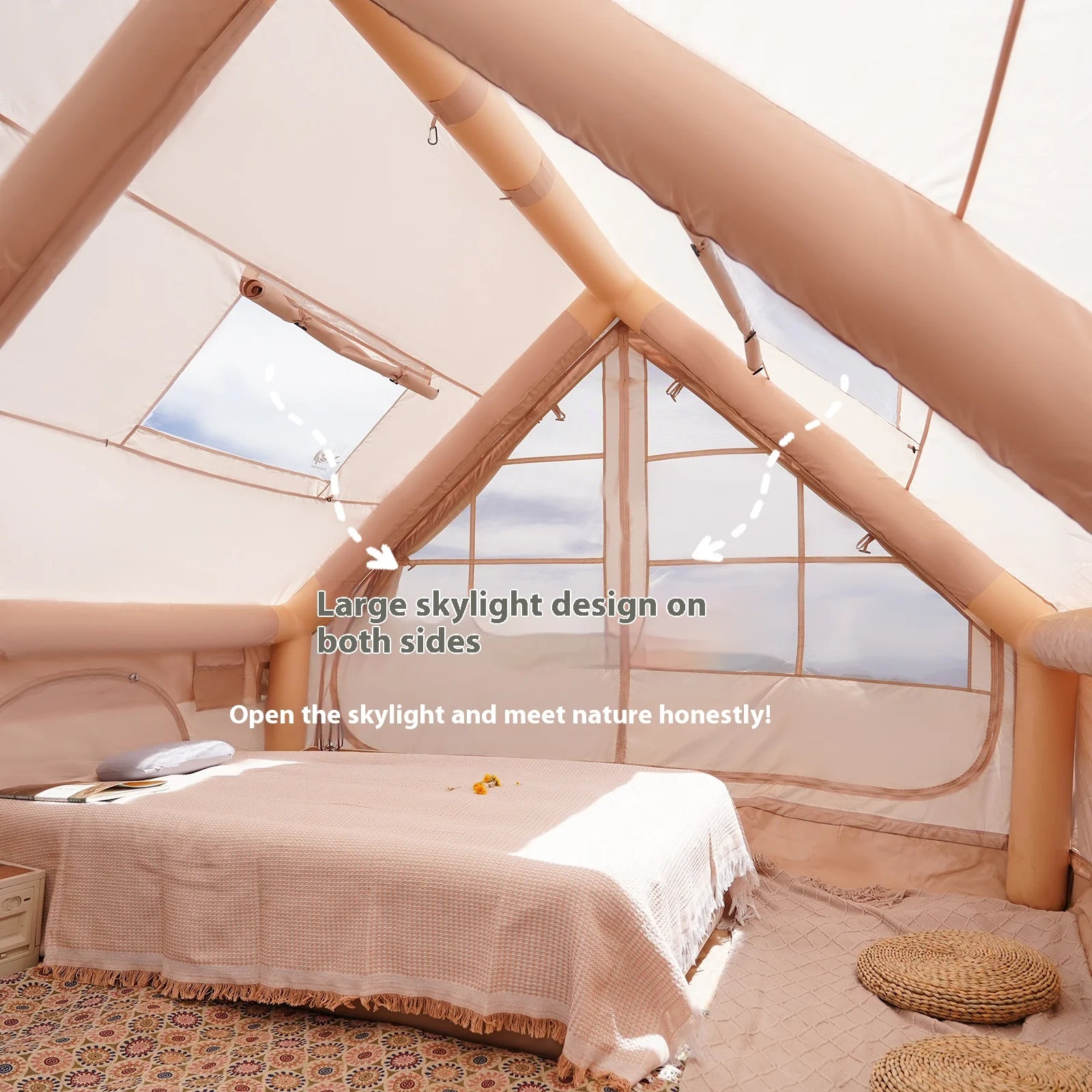 Inflatable Camping Tent for 4-8 Persons with Carry Bag
