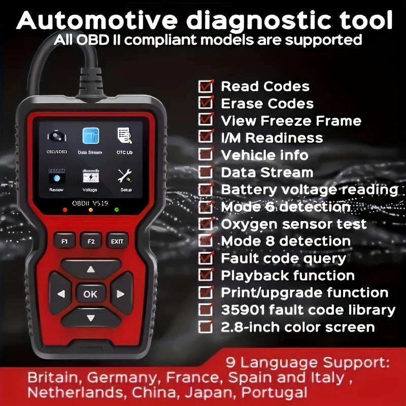 V519 Wired OBD-II Diagnostic Scanner