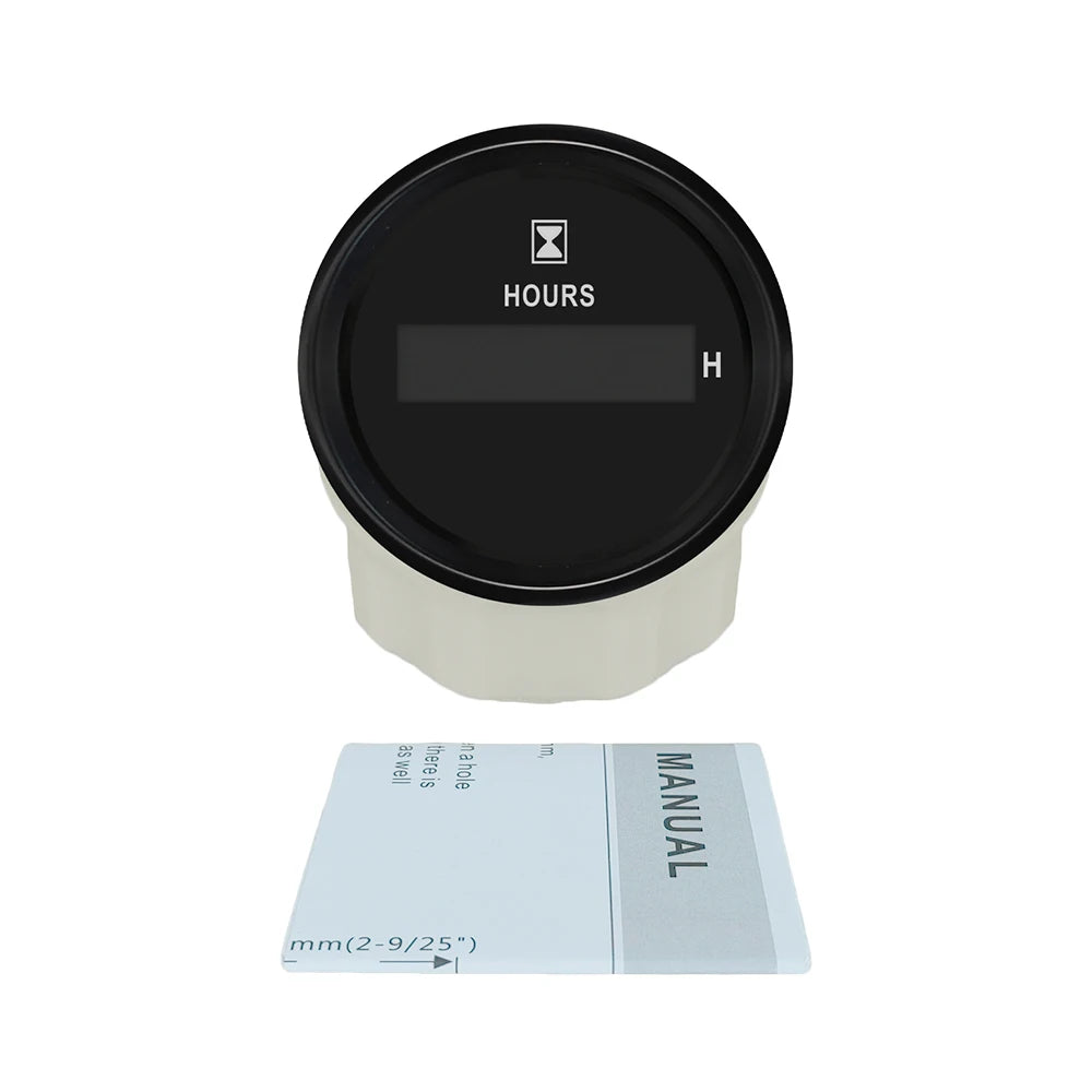 Digital timeteller på 52 mm med rød bakgrunnsbelysning, 9–32 V