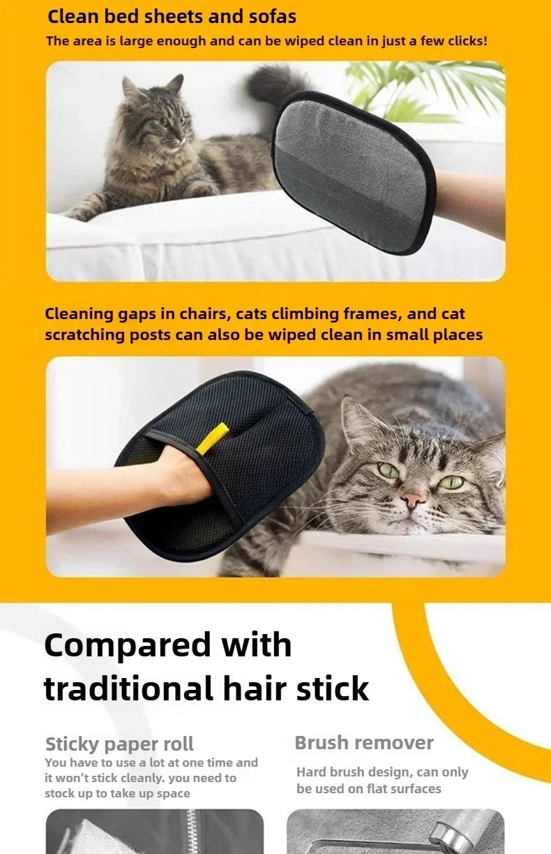 Efficient Pet Hair Cleaning Gloves Depilation Brushing Tools For Dog Cat Grooming Soft Brush Removes Hair From Sofa Carpet