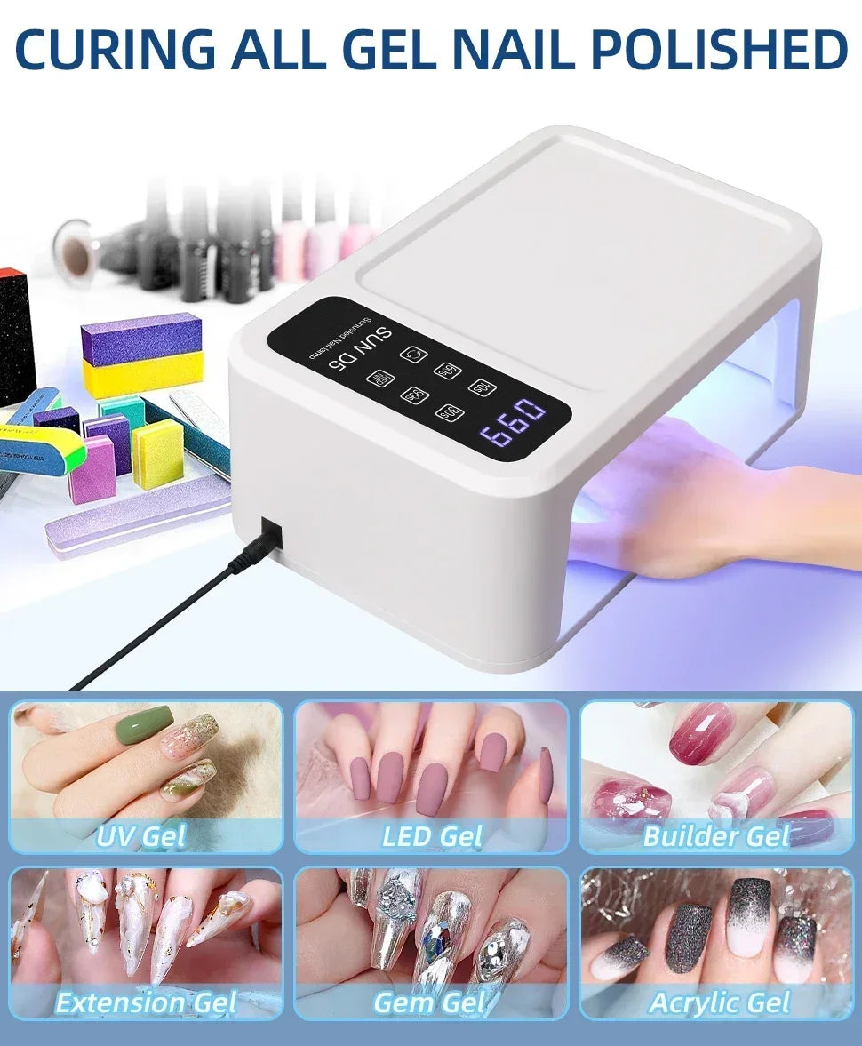 480W UV LED Nail Lamp with Large Space and Whitening Mode