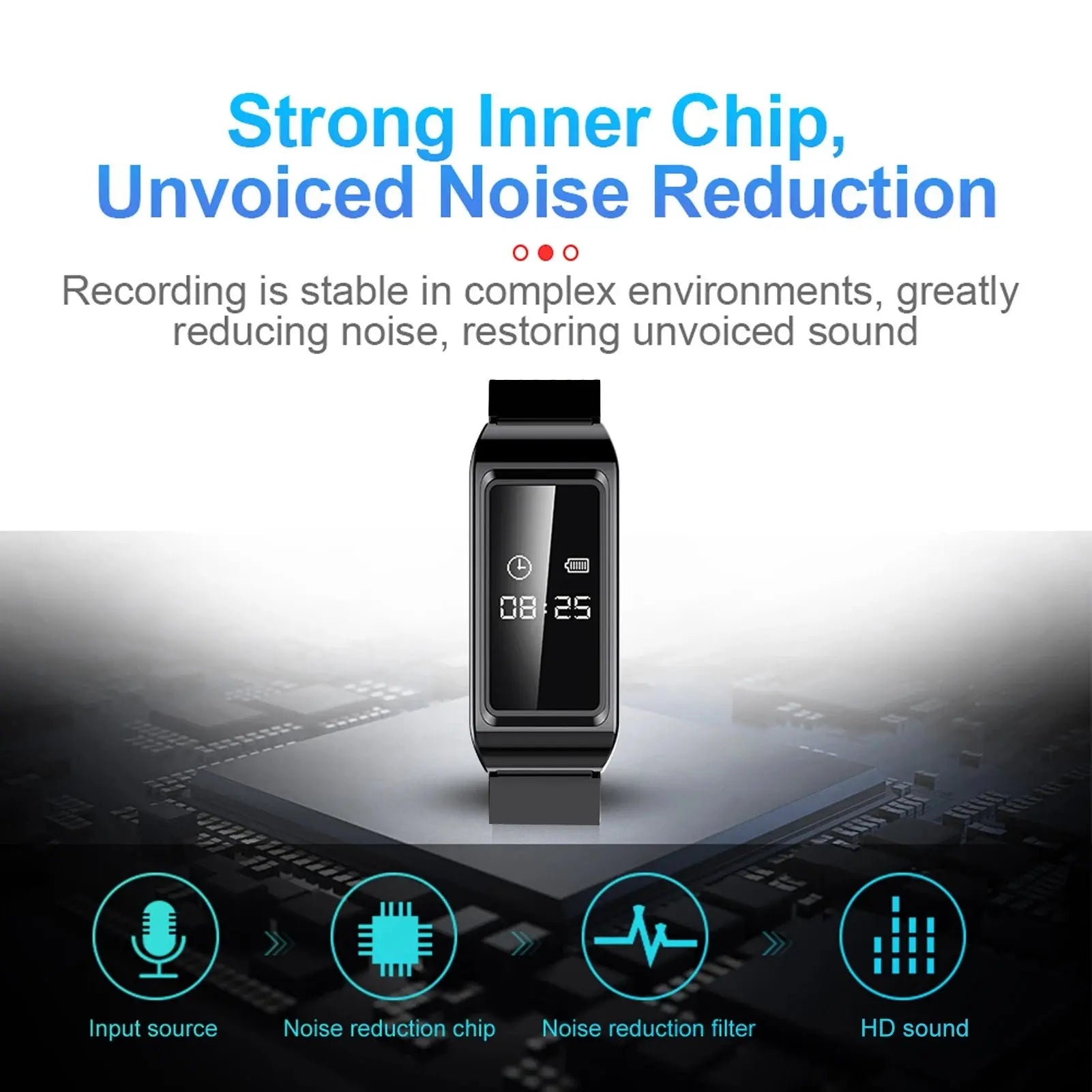 Camera Recorder Watch Recorder Watch HD Noise Reduction Voice Activated Sweat Proof Camera Recorder Bracelet for Meeting Speech Spy-shop.com