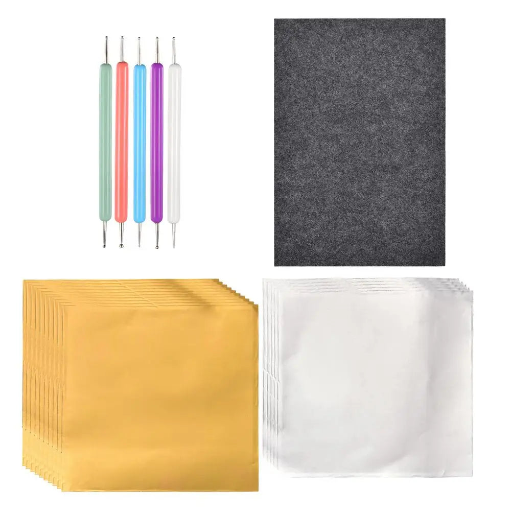 Aluminum Foil Embossing Art Tools Reusable Beginner Craft Kits for Painting Classroom Projects Greeting Card Making Home Decor