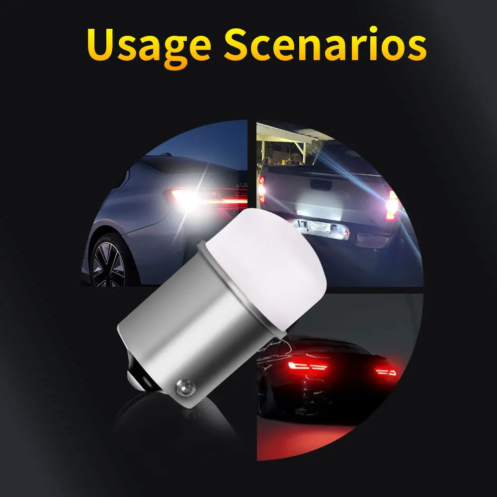 Lâmpada LED P21/5W BAY15D 1157 P21W BA15S 1156 12V 3014 9SMD 6500K Branco Âmbar para Travão, Estacionamento, Ré e Sinal de Volta do Carro