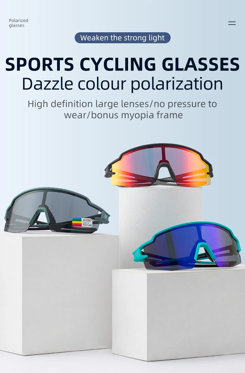 Occhiali da ciclismo ROCKBROS polarizzati con protezione UV400, occhiali da sole per bicicletta unisex fotocromatici, occhiali MTB e da strada