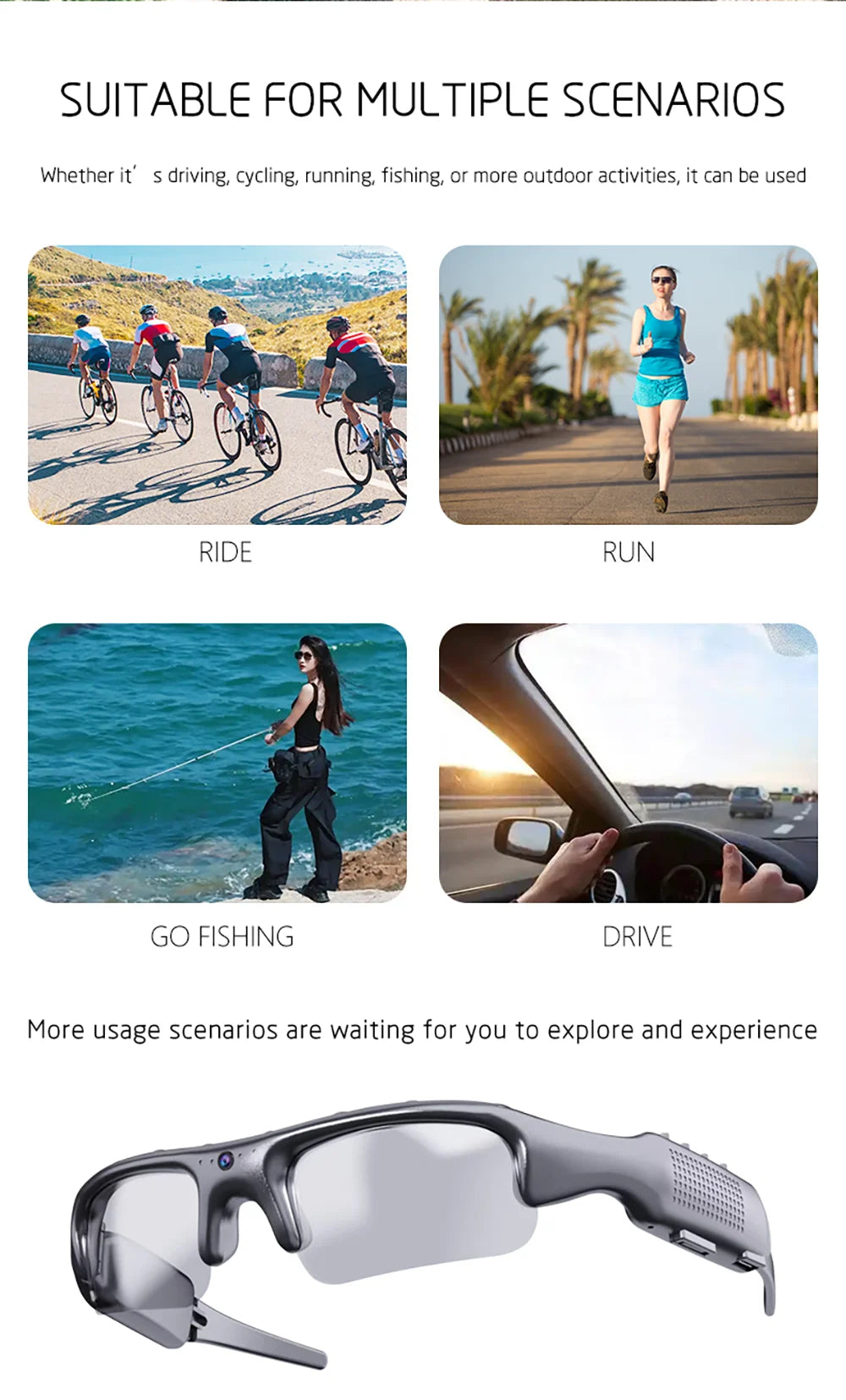 HD 1080P Glasses WIFI Camera Outdoor Bicycle Motorcycle Security Protection Sunglasses Video Camera Polarized Lens Sports Cam