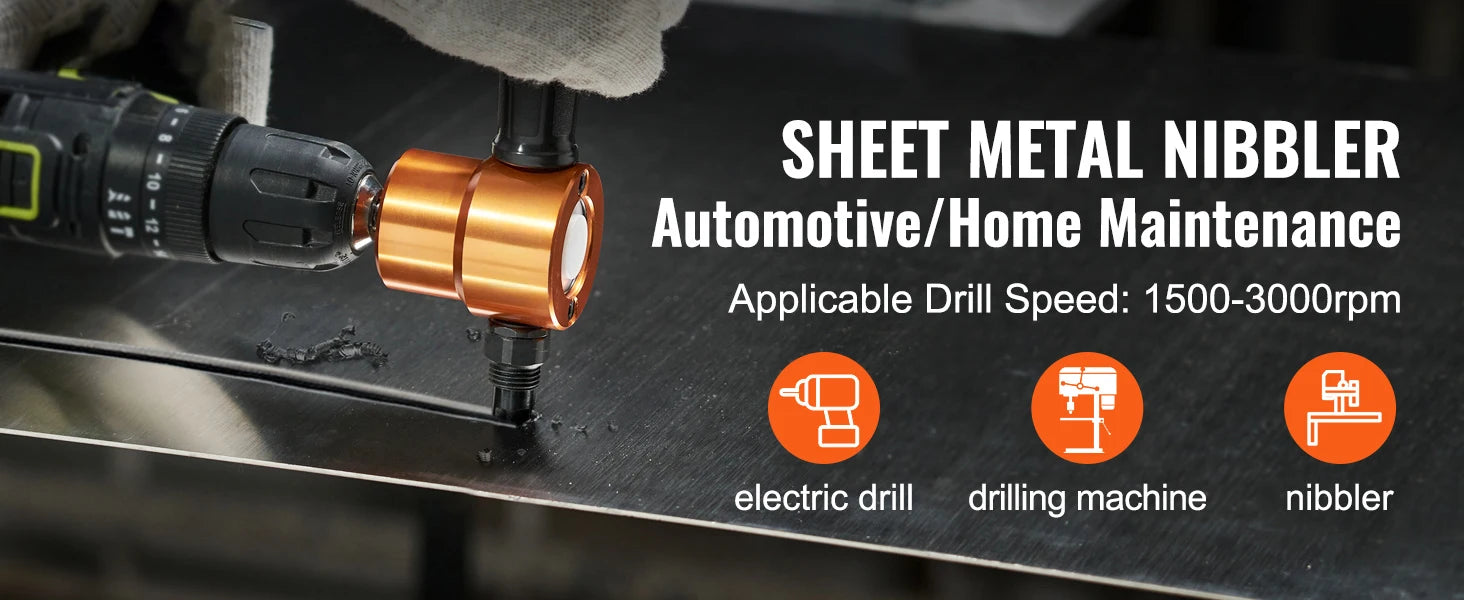 Double Head Sheet Metal Nibbler Cutter Drill Attachment