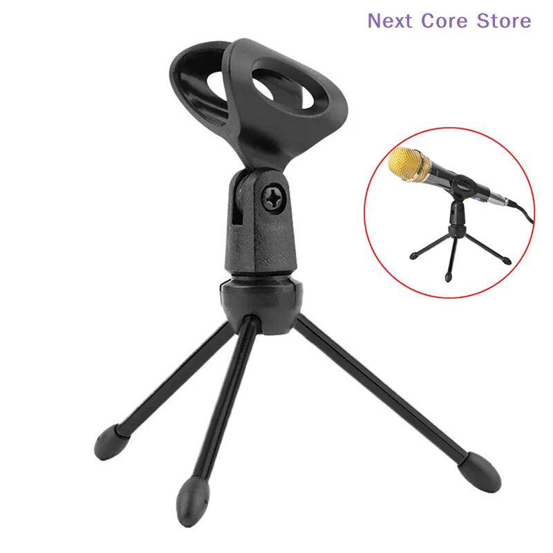 Mini Desktop Microphone Tripod, Adjustable Height