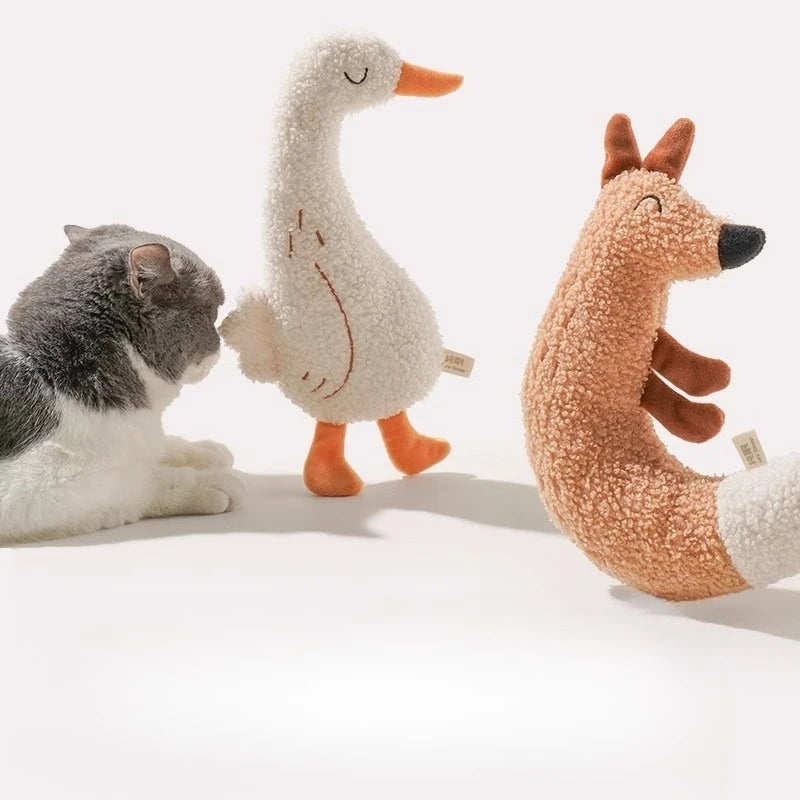 Canvas Animal-Shaped Pet Toy, Fox or Duck