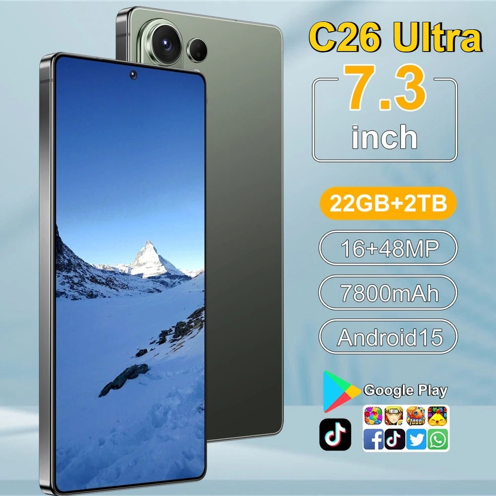 C26 Ultra Dual-SIM Android Smartphone or Case