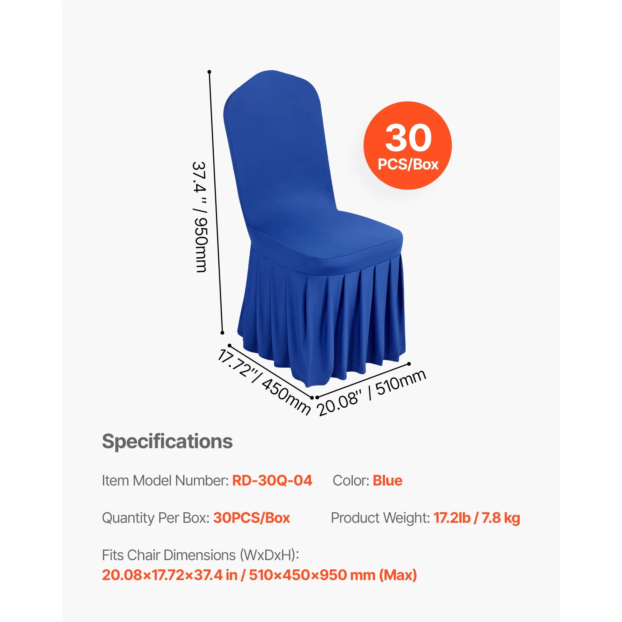 SucceBuy 30 Pcs White Chair Covers Polyester Spandex Chair Cover Stretch Slipcovers Removable Chair Cover for Party, Banquet