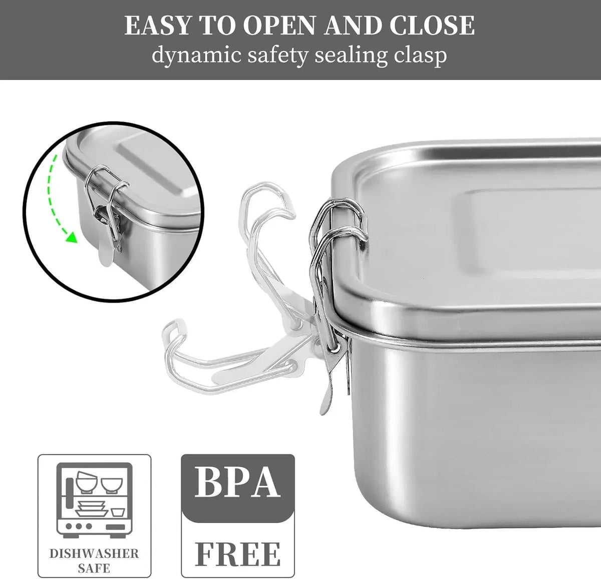 Stainless-Steel Lunch Containers, Size/Bag Options