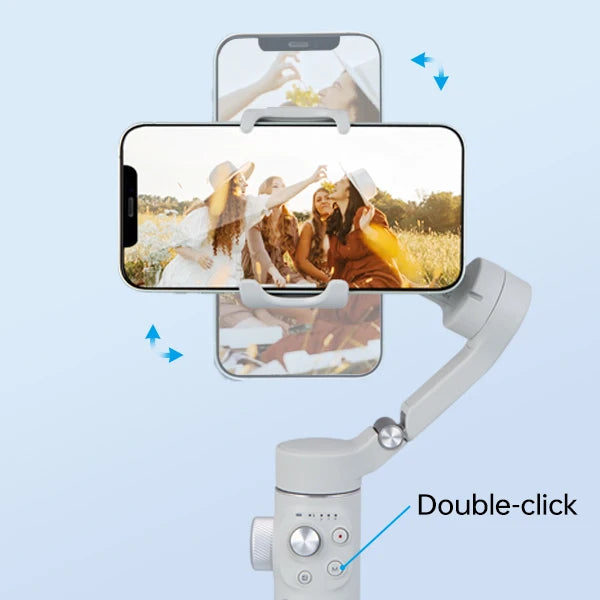 FeiyuTech VB4 3-tengelyes gimbal stabilizátor iPhone & Android számára, beépített selfie pálca, összecsukható kialakítás a vloggoláshoz, arcfelismerés