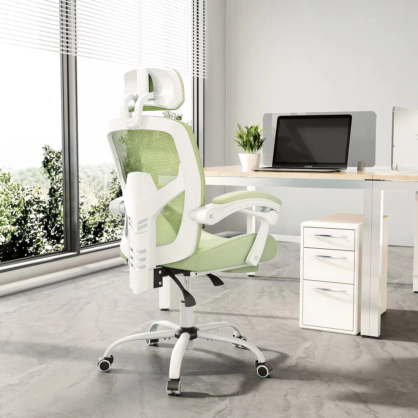 Ergonomic Reclining Mesh Office Chair with Footrest & Lumbar Support