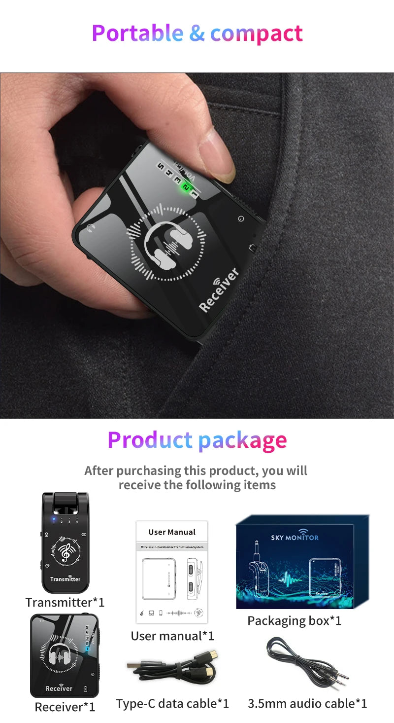 Wireless IEM System 1-to-1 Compact Transmitter & Receiver Kit