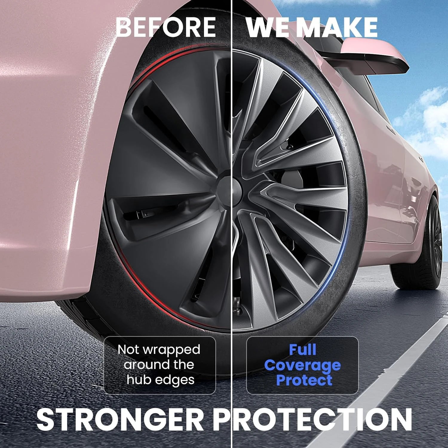 4PCS Tesla Model 3 Highland 18" Wheel Cover Hubcaps Turbine Style