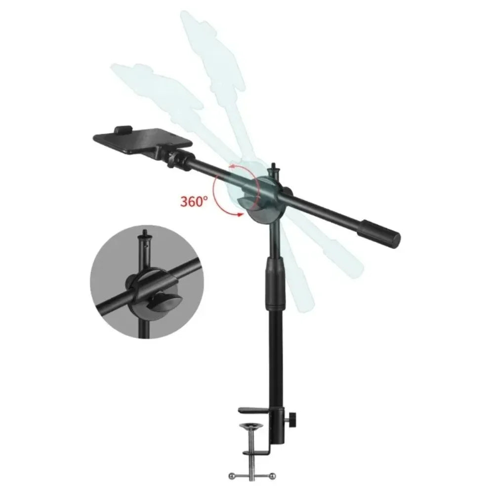 Horizontal Tripod for Smartphone Table Overhead Tripe Stand with Articulated Arm for Mobile Cellphone Filming Photography