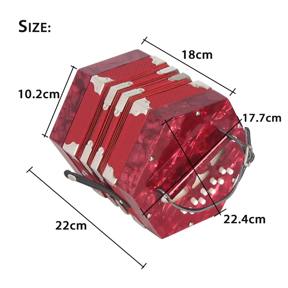20-klávesová anglická concertina nebo carrying bag