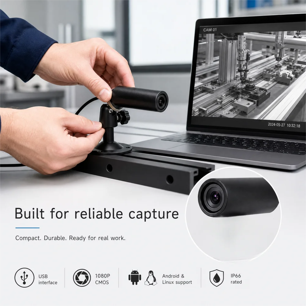 Mini Bullet Camera 1080P 30fps USB Type-C Drive-Free