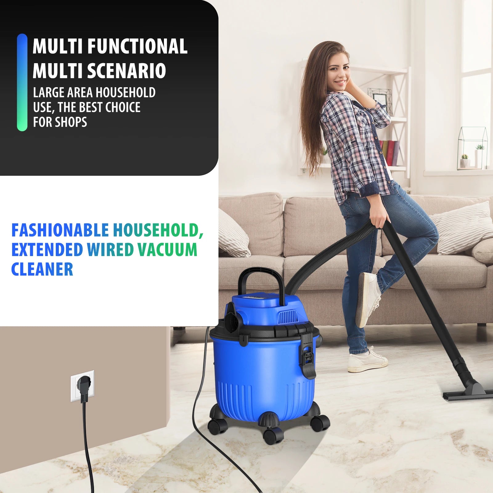 Aspirateur industriel DayPlus humide et sec 15L