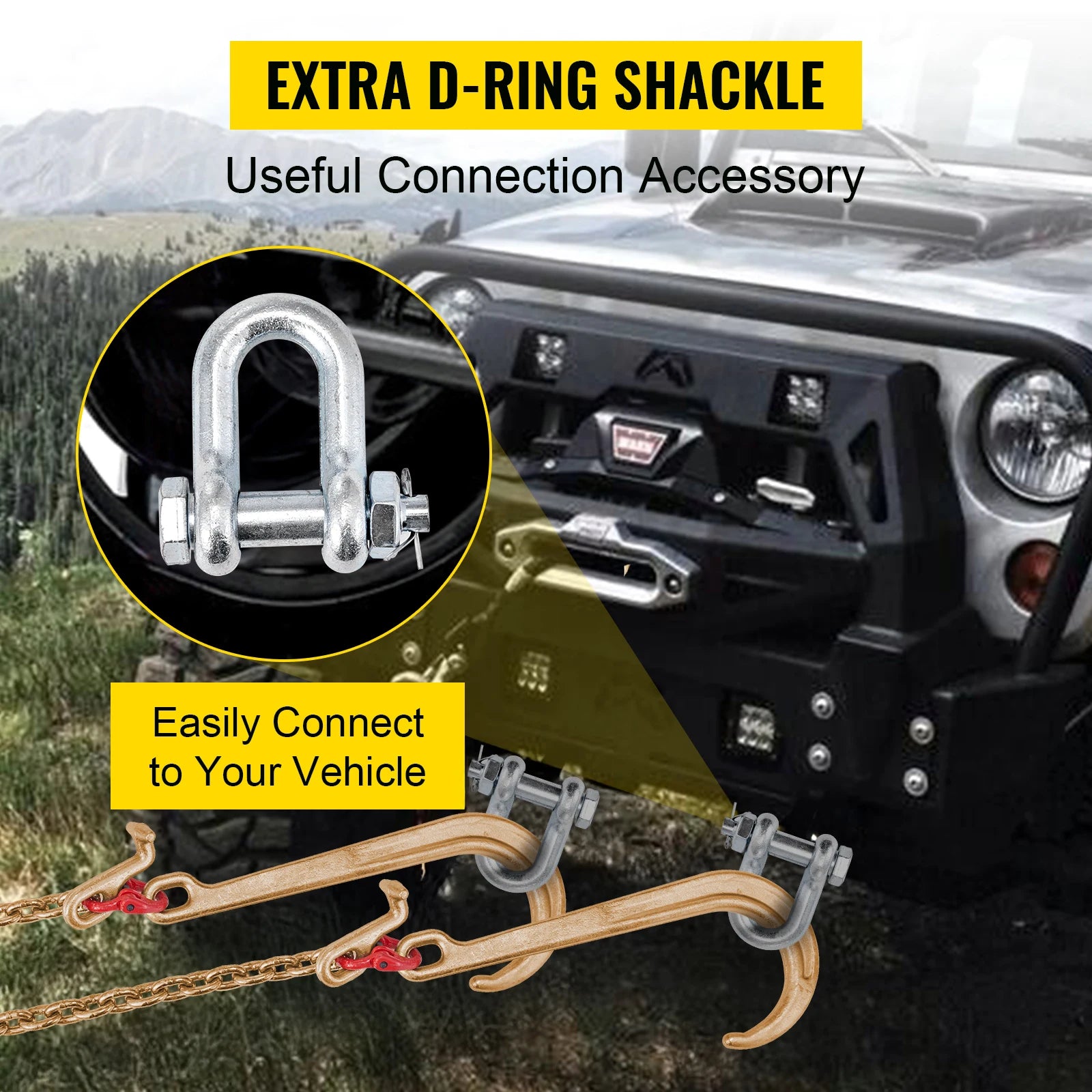 Ťahový reťaz G80 V-Bridle 5/16" x 2 stopy s hákmi J a T