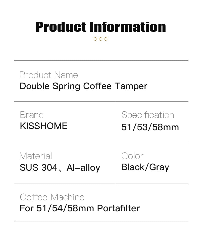 Tasseur ou distributeur d'espresso - options de diamètre