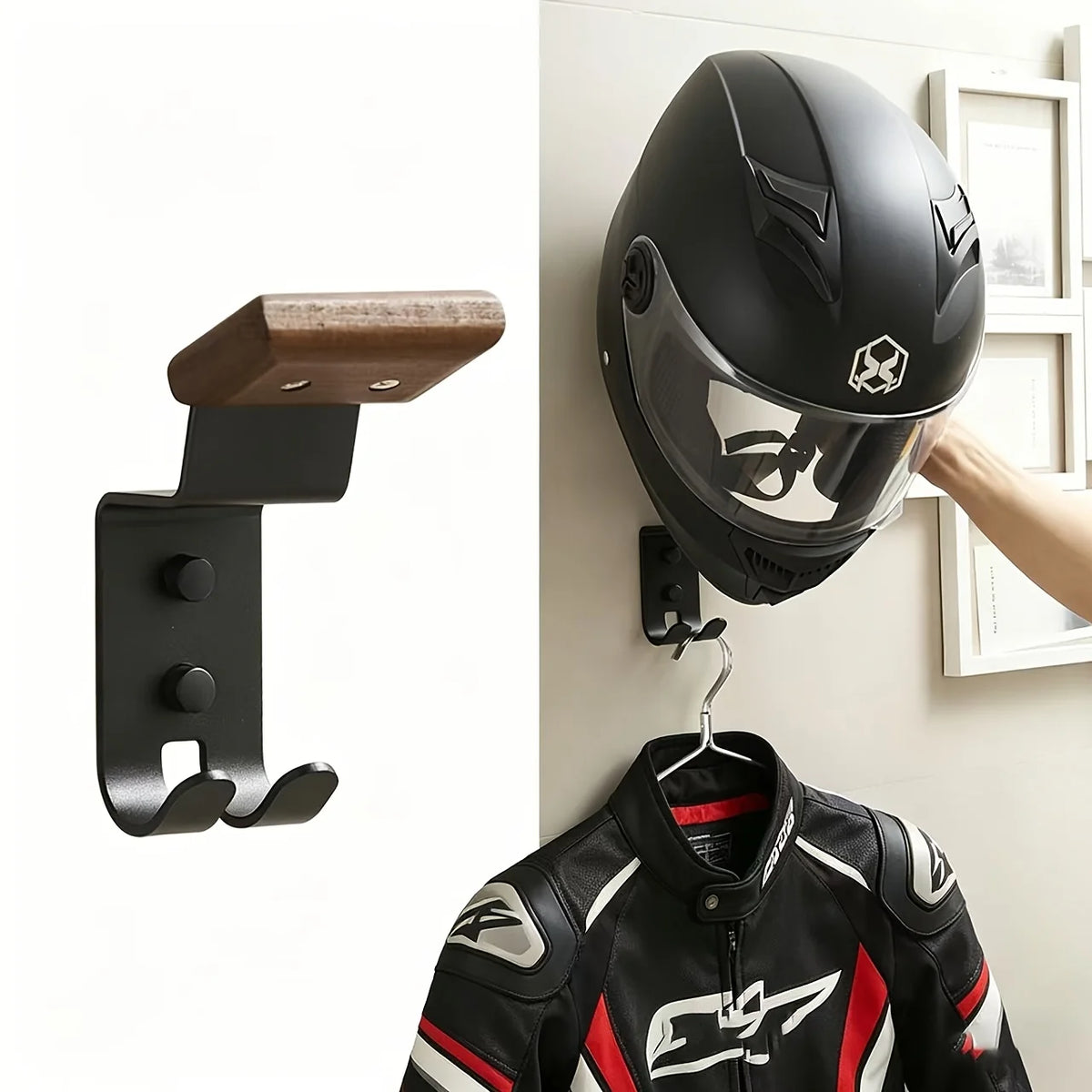 Wall-Mounted Motorcycle Helmet Holder