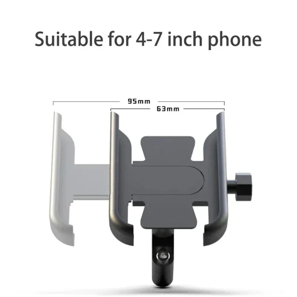 Supporto per telefono da manubrio in alluminio, da 4–7 pollici