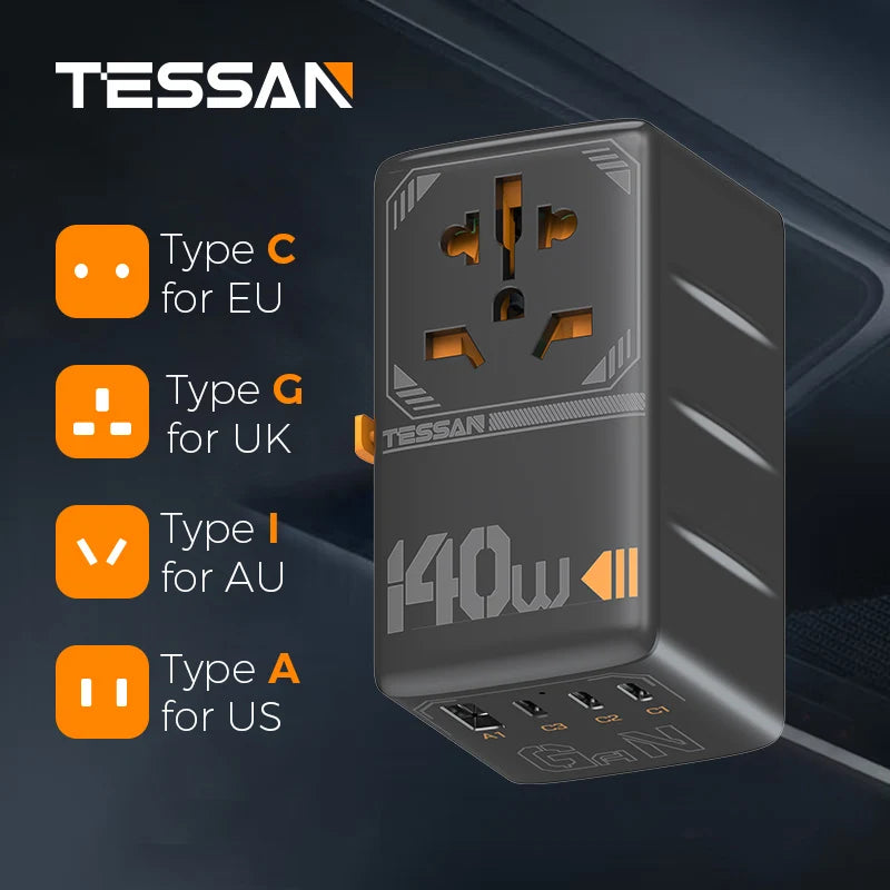 Universal Travel Adapter - USB Power Options
