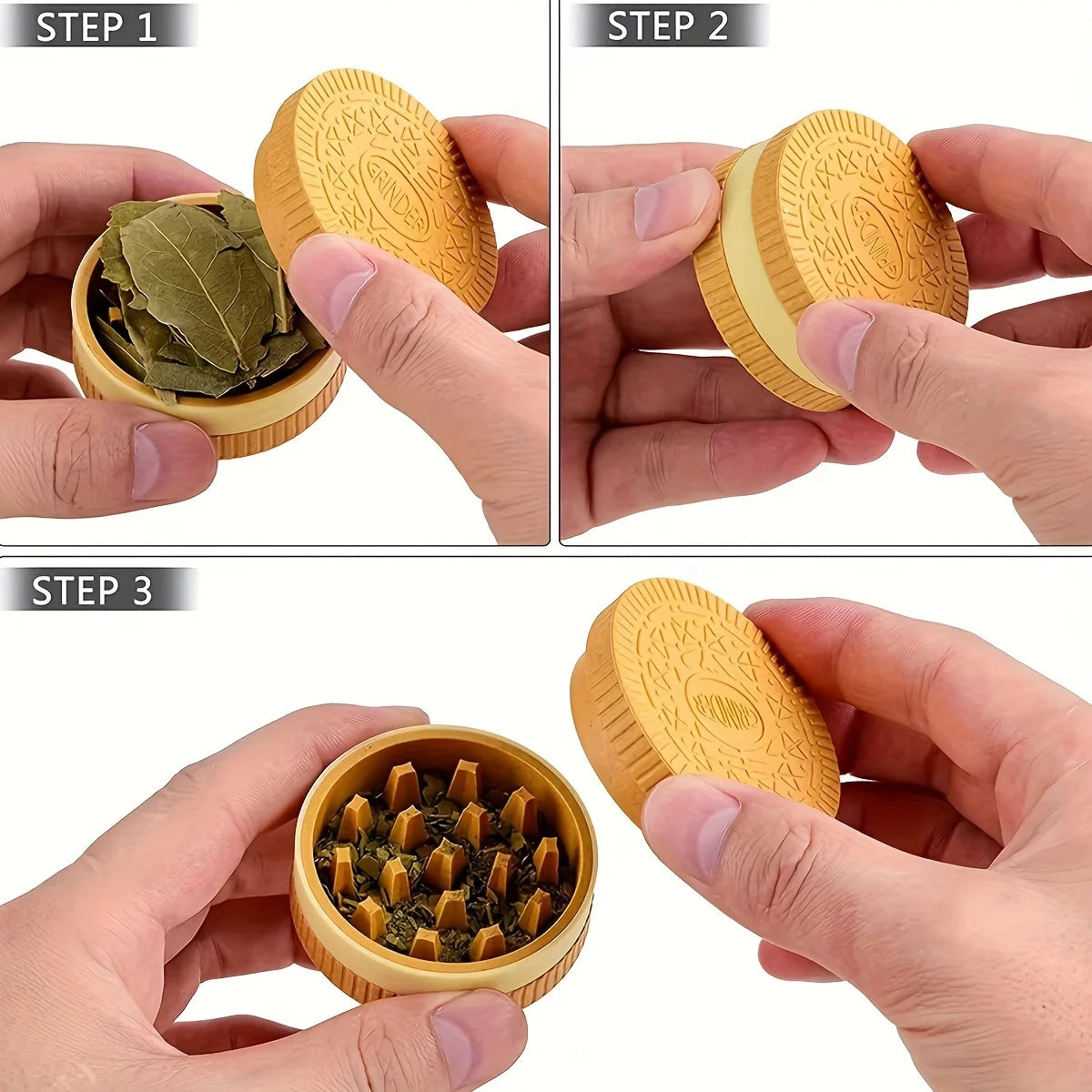 Cookie-Shaped Manual Spice Grinder, 2.2 Inch
