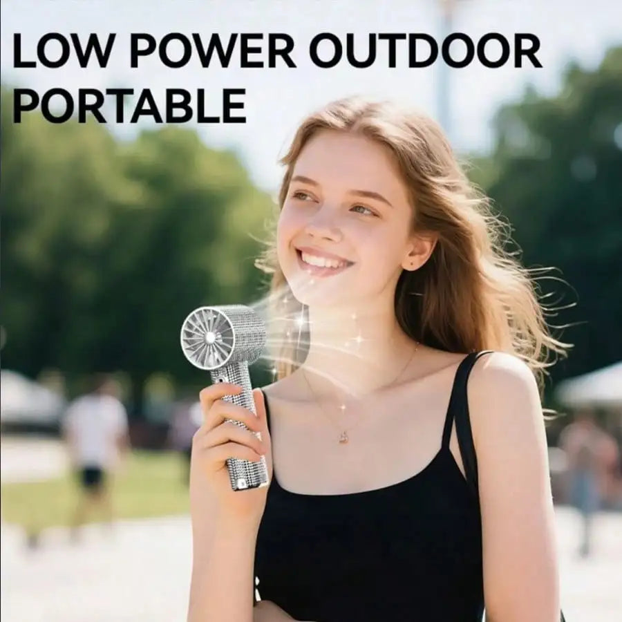 Mini USB-C Rechargeable Handheld Fan with Quiet Turbo Airflow