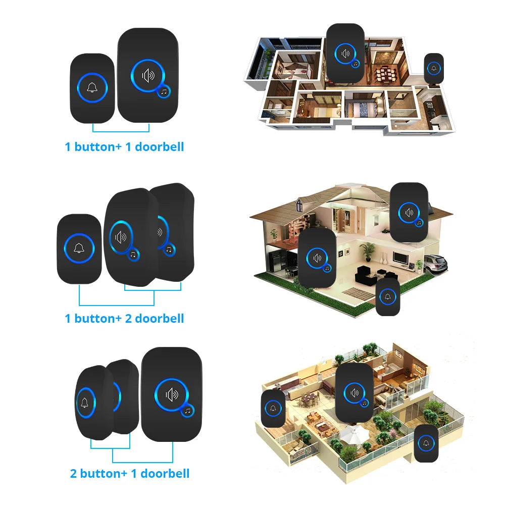 Wireless Doorbell with 32 Ringtones and 4 Volume Levels
