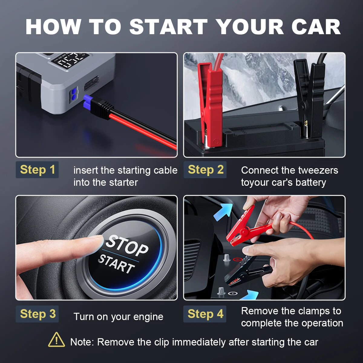 Prenosný štartér autobatérie s digitálnym displejom