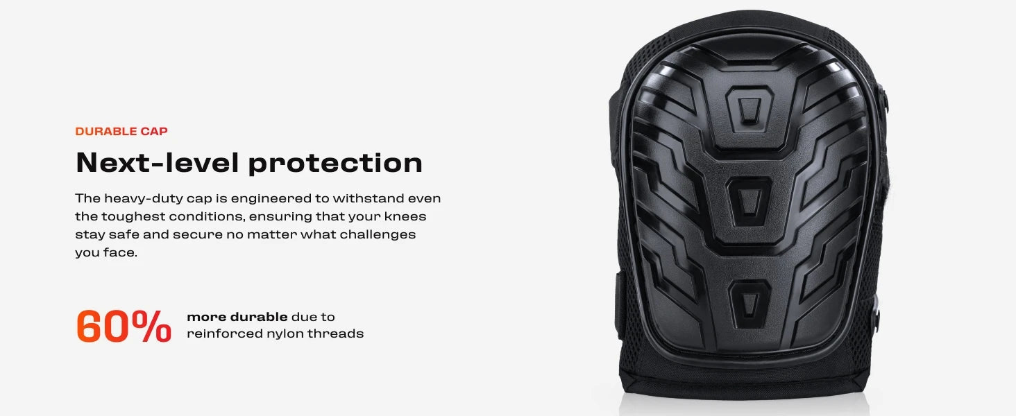 Professional Knee Pads for Work; Gardening & Construction Double Straps and Adjustable Clips;Industrial Heavy Duty Tactical