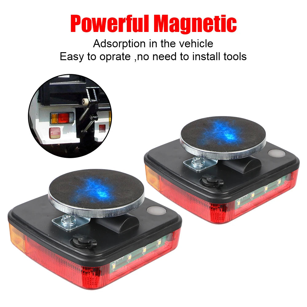 Magnetic Wireless LED Trailer Rear Taillight Signal Warning Brake Lamp Truck Tail Light For Caravan RV Camper Lorry Truck
