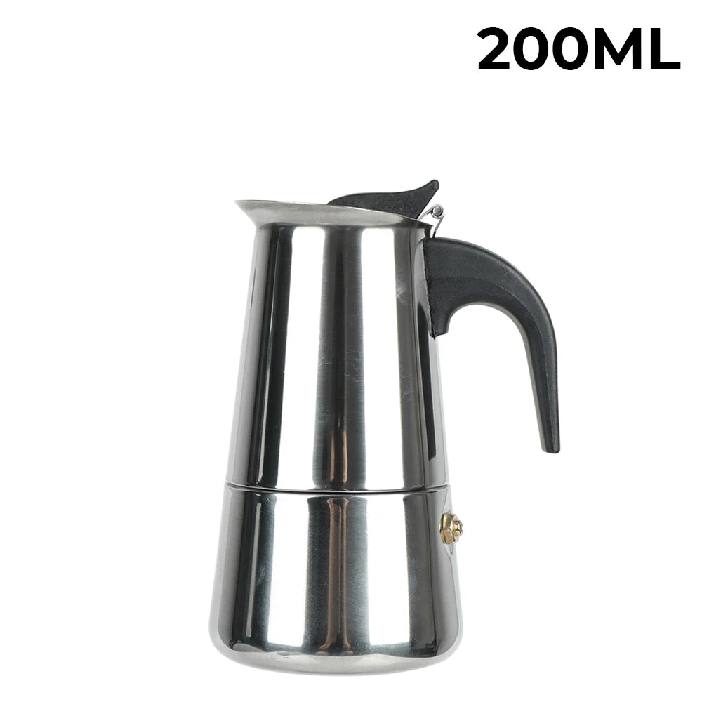 Stainless Steel Moka Pot for Stovetop Espresso, 2 to 9 Cups