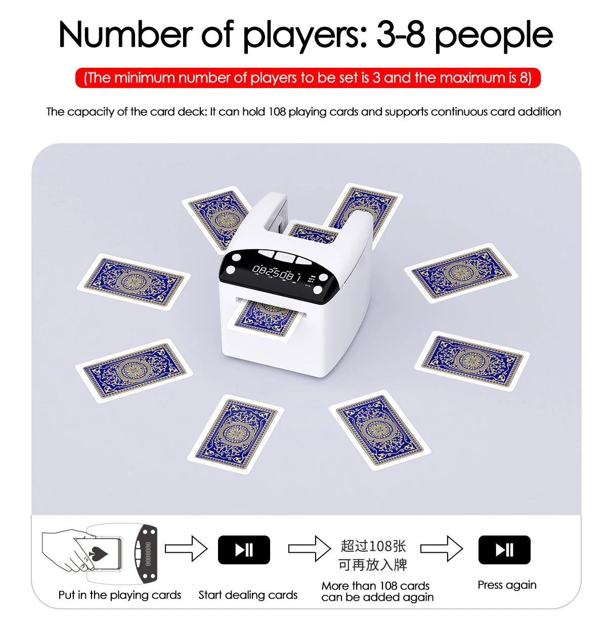 Rechargeable Automatic Playing-Card Dealer