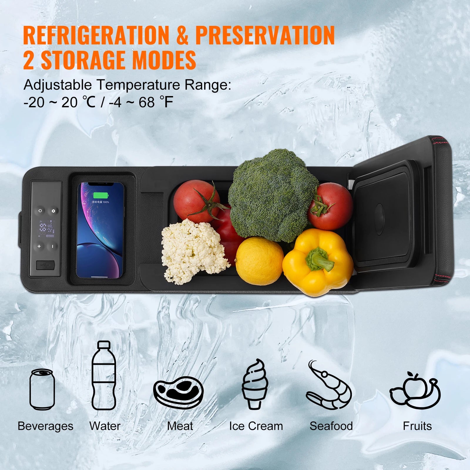 8L Portable Car Refrigerator with Fast Cooling and App Control